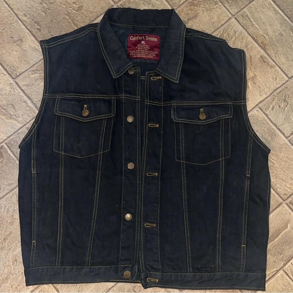 Men's dark blue Denim Vest